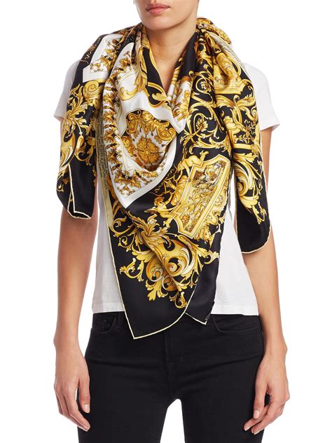 versace classic silk scarf|versace silk scarf women.